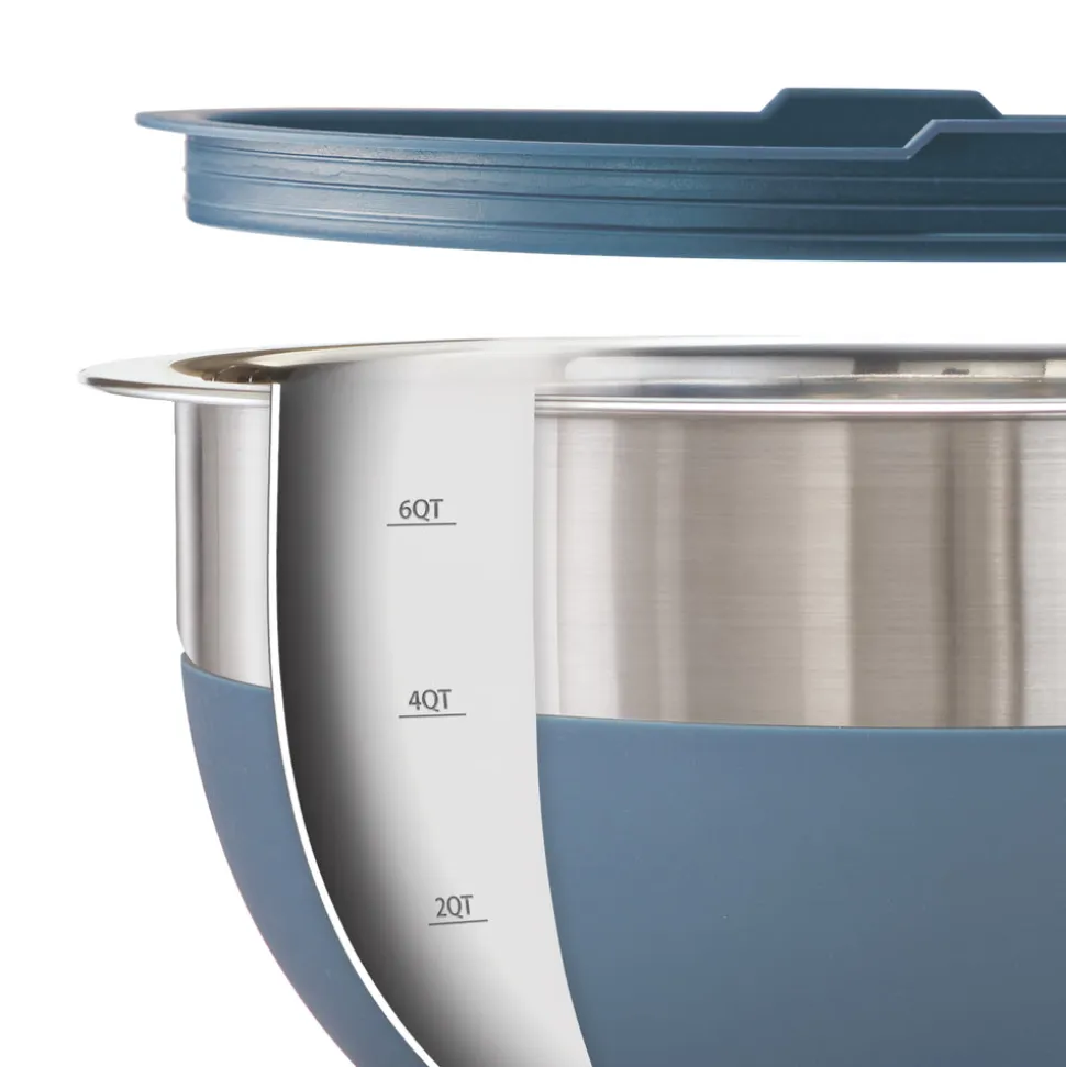 10 Piece Covered Stainless Steel and Silicone Mixing Bowl Set with Grating Tools