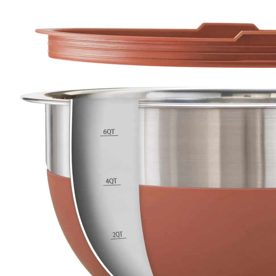 10 Piece Covered Stainless Steel and Silicone Mixing Bowl Set with Grating Tools