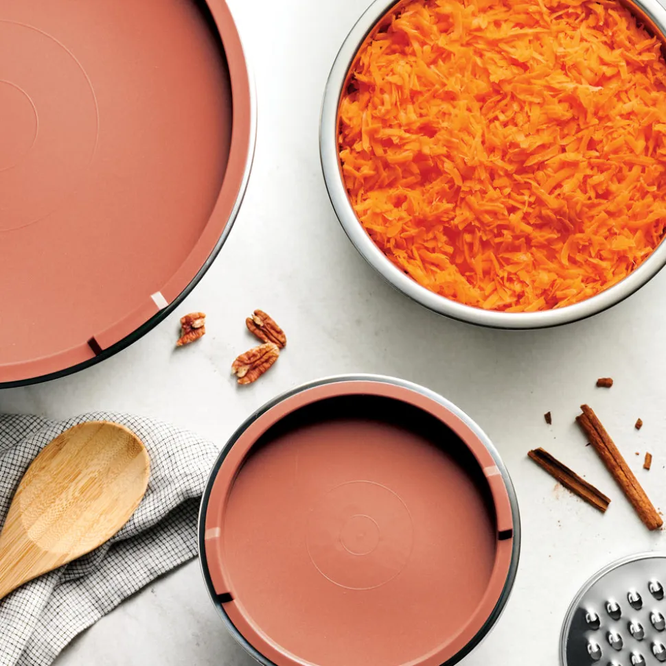 10 Piece Covered Stainless Steel and Silicone Mixing Bowl Set with Grating Tools