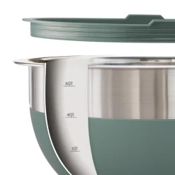 10 Piece Covered Stainless Steel and Silicone Mixing Bowl Set with Grating Tools