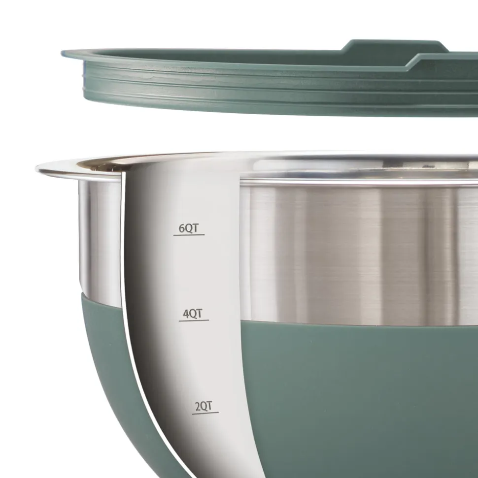 10 Piece Covered Stainless Steel and Silicone Mixing Bowl Set with Grating Tools