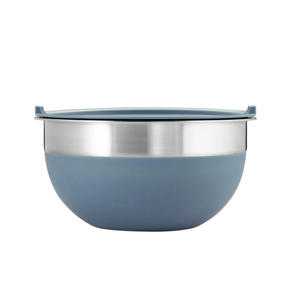 10 Piece Covered Stainless Steel and Silicone Mixing Bowl Set with Grating Tools