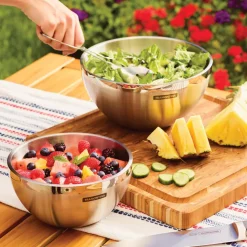 3 Piece Double Wall Stainless Steel Mixing Bowl Set