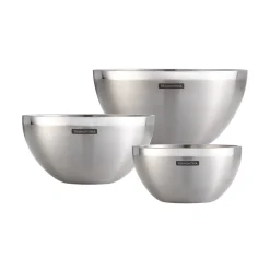 3 Piece Double Wall Stainless Steel Mixing Bowl Set