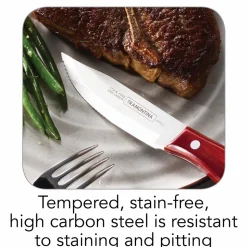 9 Piece 5 in Porterhouse Steak Knife Set with Multi-Purpose Block