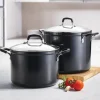 4-Piece Nonstick Stock Pot Set (8 quart and 12 quart)