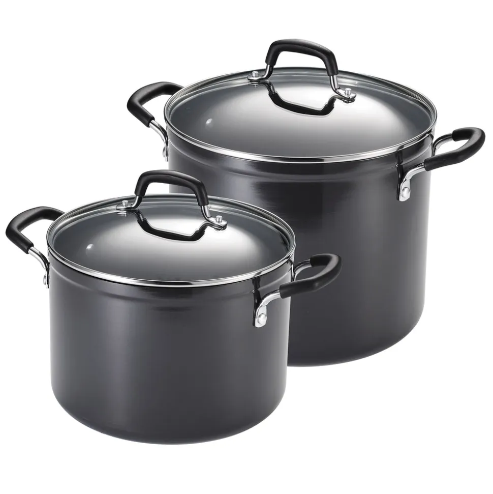 4-Piece Nonstick Stock Pot Set (8 quart and 12 quart)