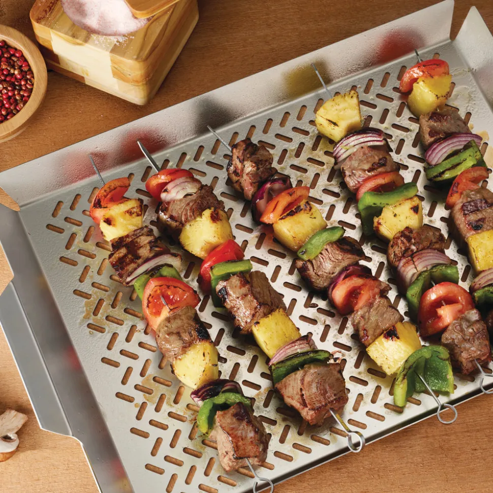2 Piece Outdoor Roasting Grill Pan Set