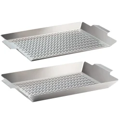 2 Piece Outdoor Roasting Grill Pan Set