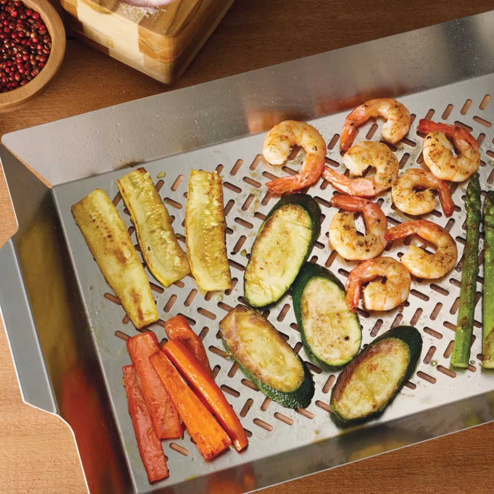 2 Piece Outdoor Roasting Grill Pan Set