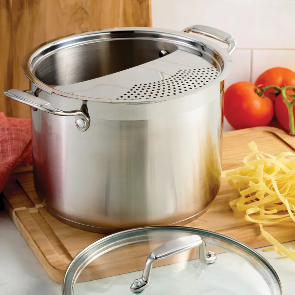 3 Piece - 6 Quart Stainless Steel Pasta Cooker