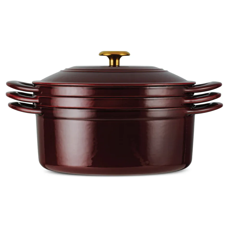 4-Piece Stackable Enamel Cast Iron Cookware Set