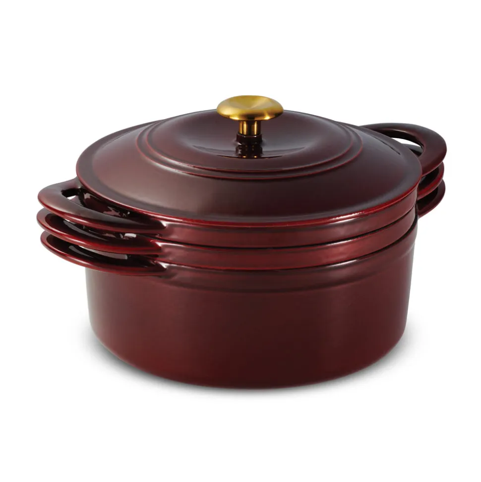 4-Piece Stackable Enamel Cast Iron Cookware Set