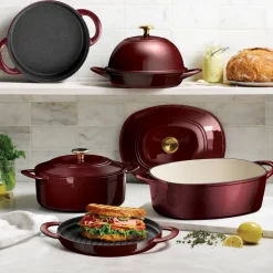 4-Piece Stackable Enamel Cast Iron Cookware Set