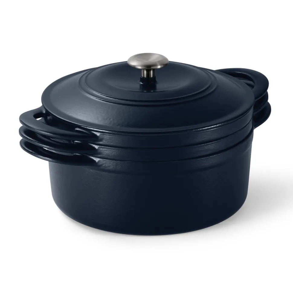 4-Piece Stackable Enamel Cast Iron Cookware Set