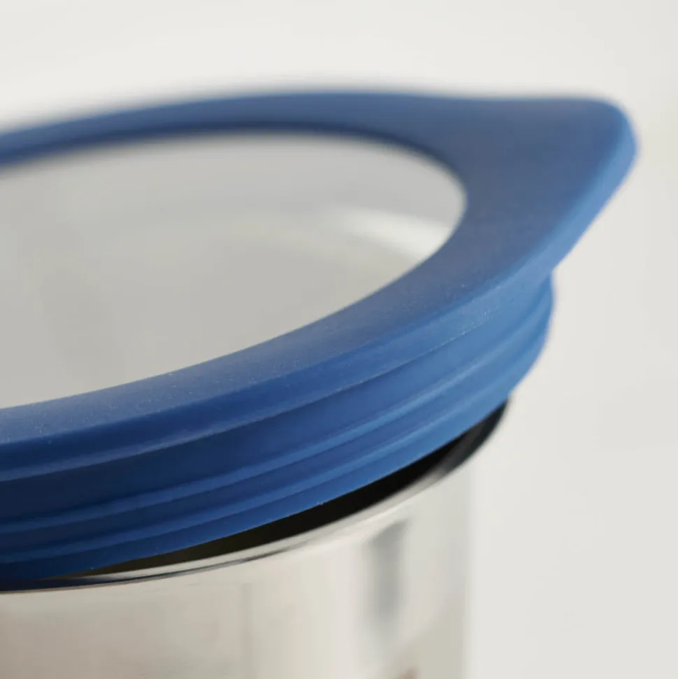 4 Piece Stainless Steel Canister Set - Blue