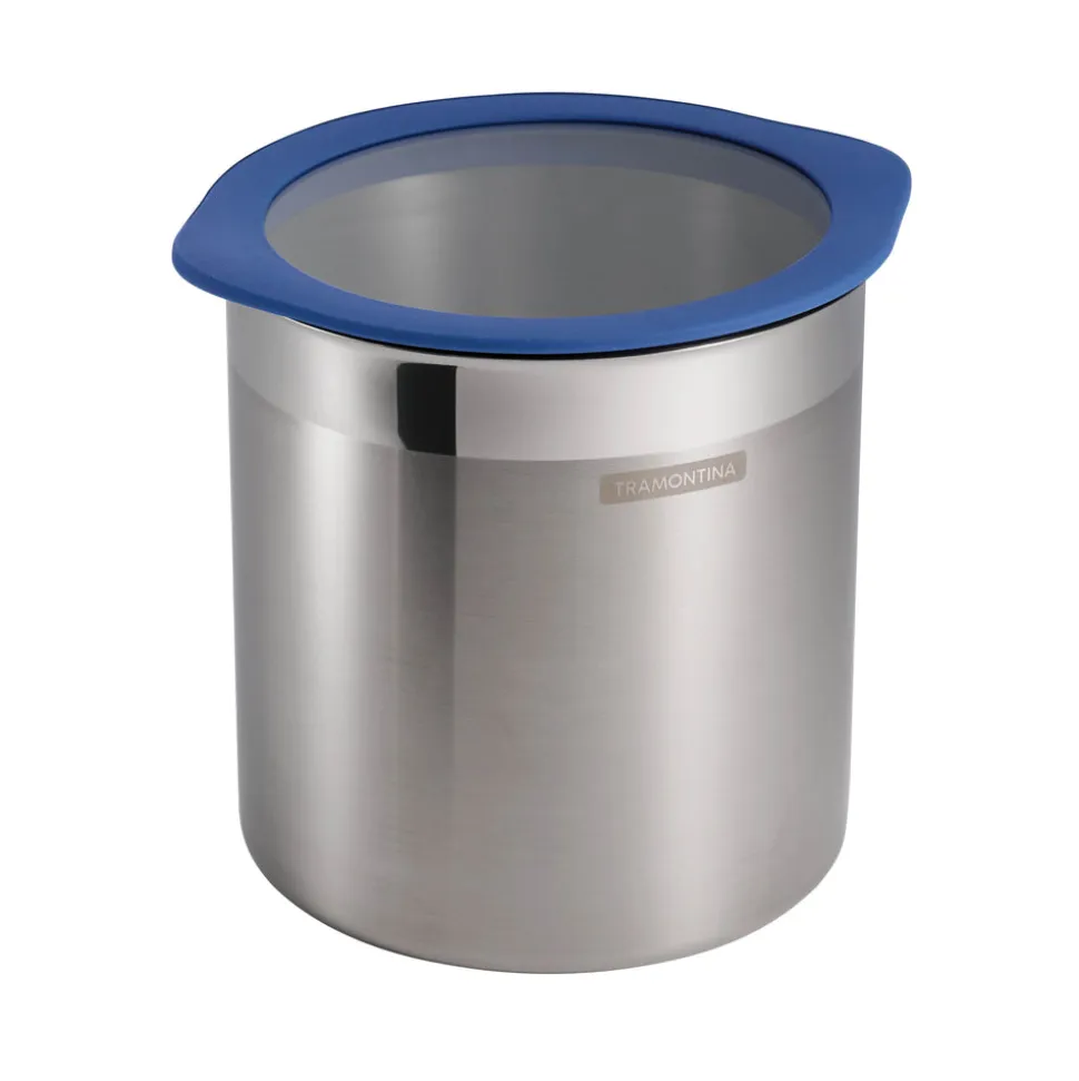 4 Piece Stainless Steel Canister Set - Blue