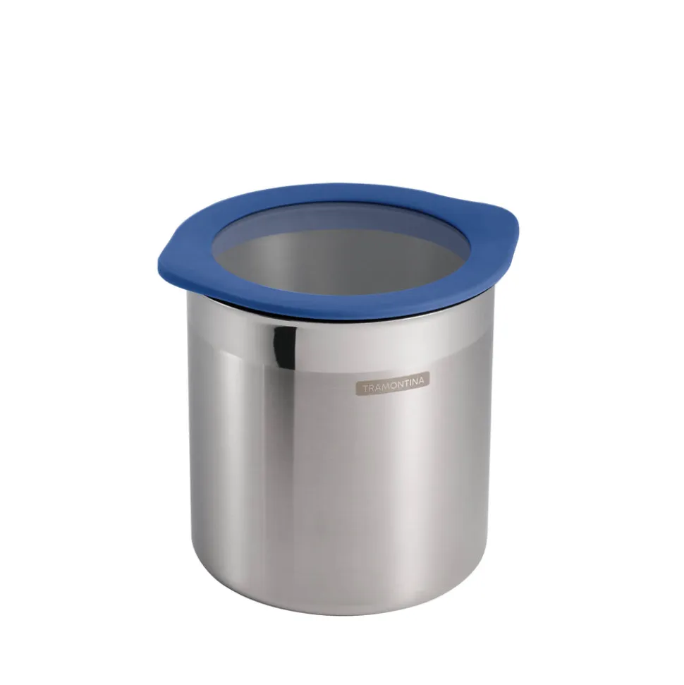 4 Piece Stainless Steel Canister Set - Blue