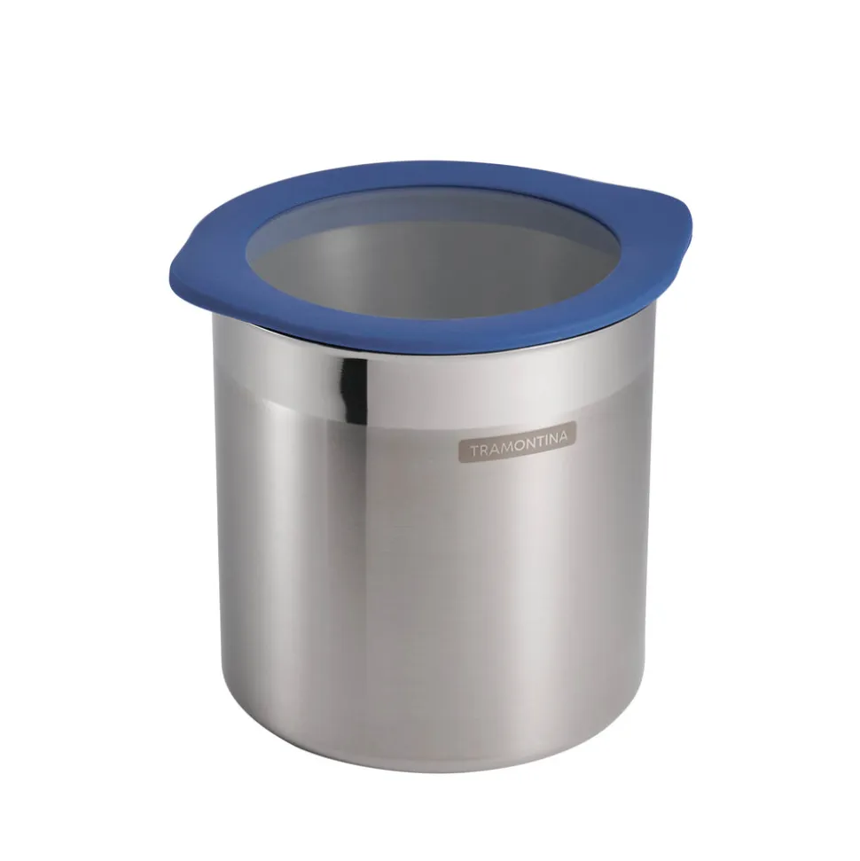 4 Piece Stainless Steel Canister Set - Blue