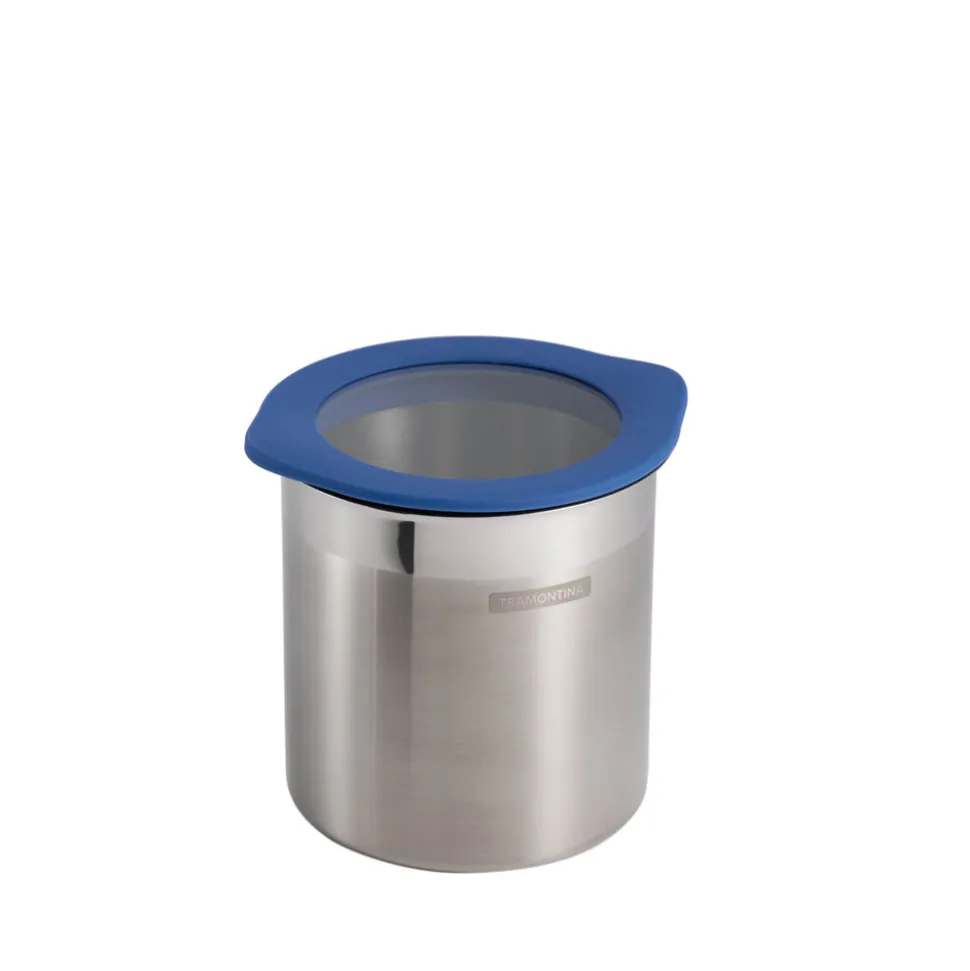 4 Piece Stainless Steel Canister Set - Blue