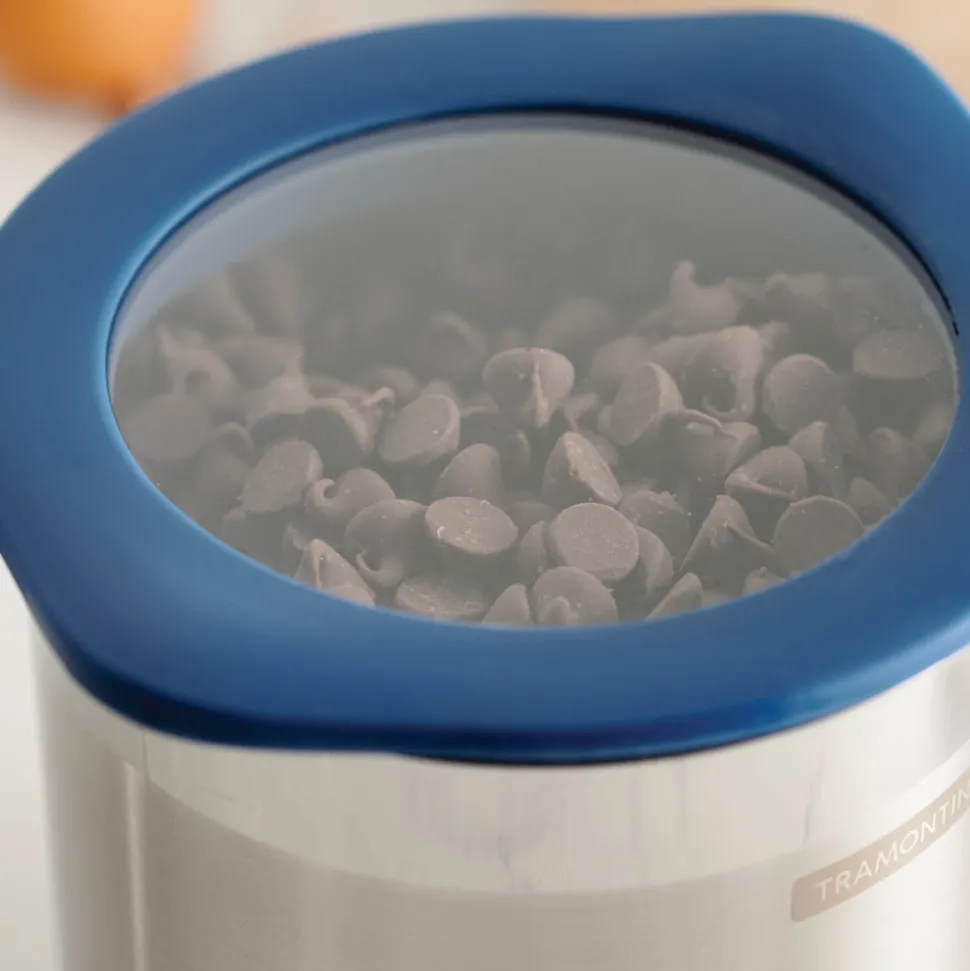 4 Piece Stainless Steel Canister Set - Blue