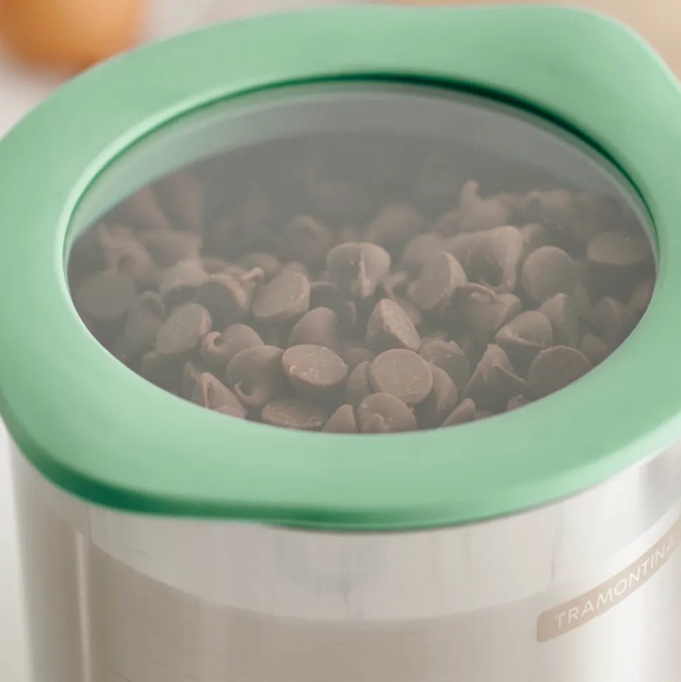 4 Piece Stainless Steel Canister Set - Mint Green