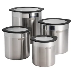 4 Piece Stainless Steel Canister Set - Black