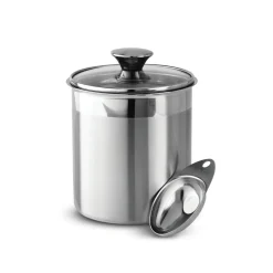 6 Piece Stainless Steel Covered Canister and Scoop Set