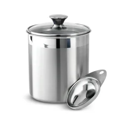 6 Piece Stainless Steel Covered Canister and Scoop Set