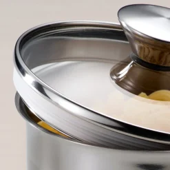 6 Piece Stainless Steel Covered Canister and Scoop Set