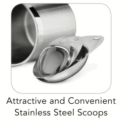 8 Piece Stainless Steel Covered Canister and Scoop Set