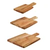 3 Piece Teak Wood Kitchen Board Set with Handles