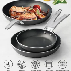 3 Pk Fry Pans with Nonstick Interior