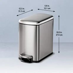 2 Pk-1.6 Gallon Step Trash Cans