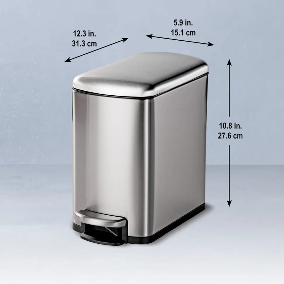 2 Pk-1.6 Gallon Step Trash Cans