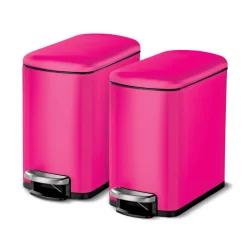 2 Pk-1.6 Gallon Step Trash Cans