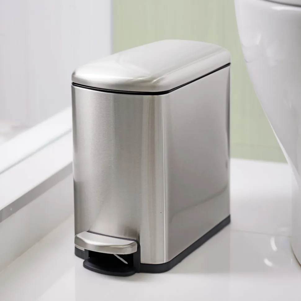 2 Pk-1.6 Gallon Step Trash Cans