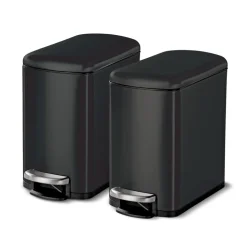 2 Pk-1.6 Gallon Step Trash Cans