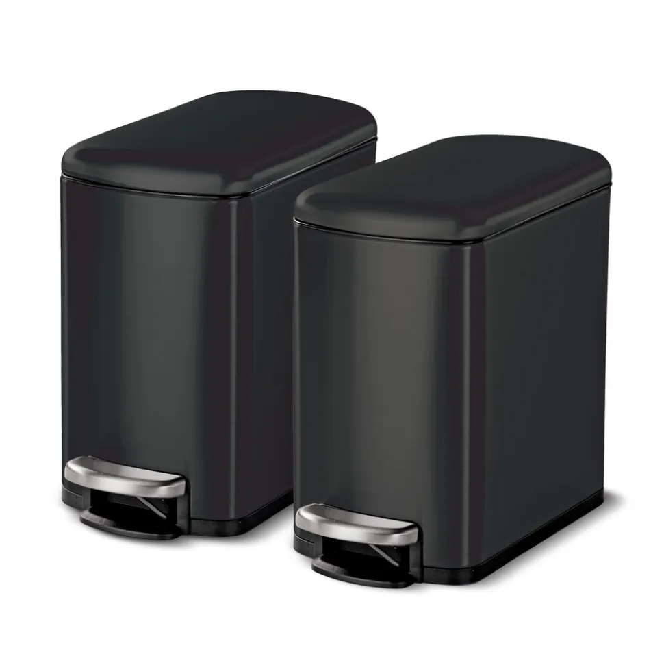 2 Pk-1.6 Gallon Step Trash Cans