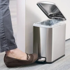 2 Pk-1.6 Gallon Step Trash Cans