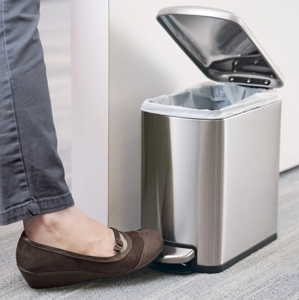 2 Pk-1.6 Gallon Step Trash Cans
