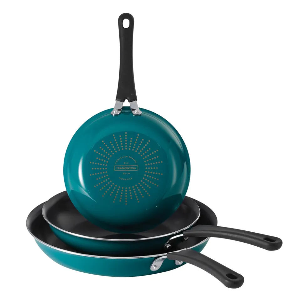 3 Pk Porcelain Enamel Fry Pans