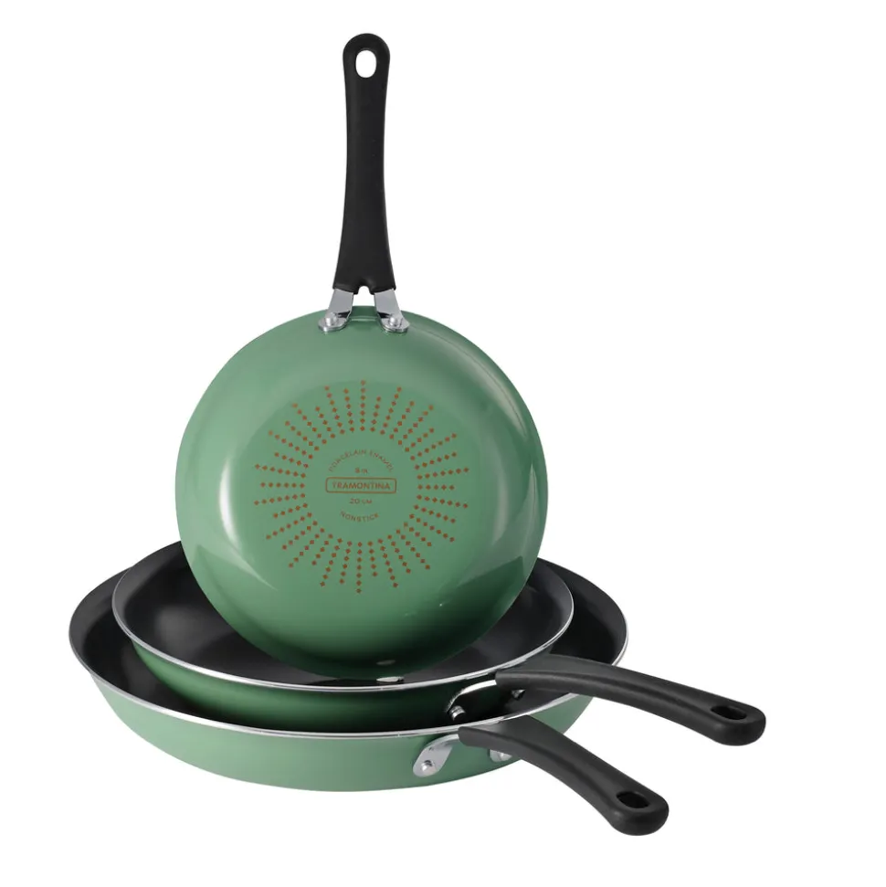3 Pk Porcelain Enamel Fry Pans