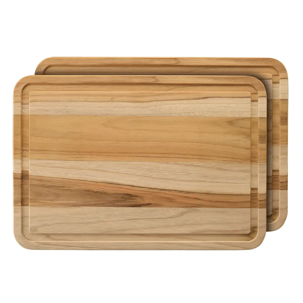 2 PK Teak Cutting Board Set