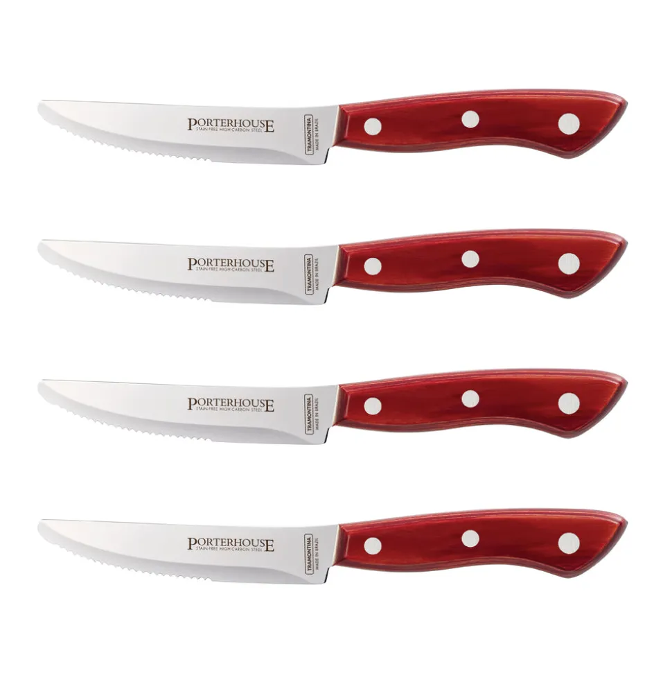 Porterhouse 4 Piece - 5 in Steak Knife Set - Rounded