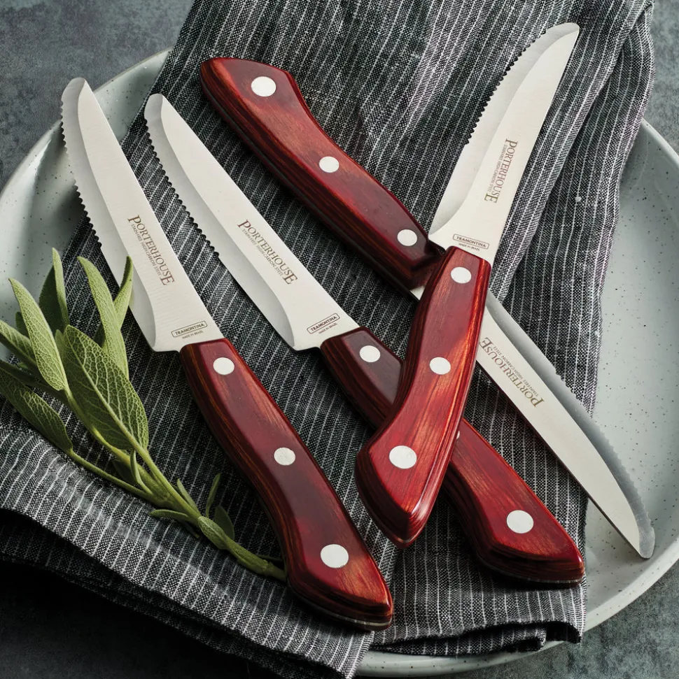 Porterhouse 4 Piece - 5 in Steak Knife Set - Rounded