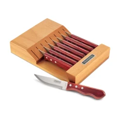 Porterhouse 9 Piece 5 in Steak Knife Set with Multi-Purpose Block