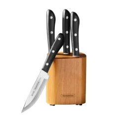 Porterhouse 4 Piece - 5 in Steak Knife Set with Hardwood Block