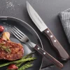 Porterhouse 12 Piece Polywood Steak Knife and Fork Set - Brown