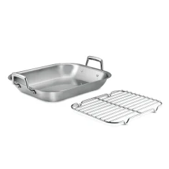 Prima 16.75 in Stainless Steel Flared Edge Roasting Pan - Includes Basting Rack